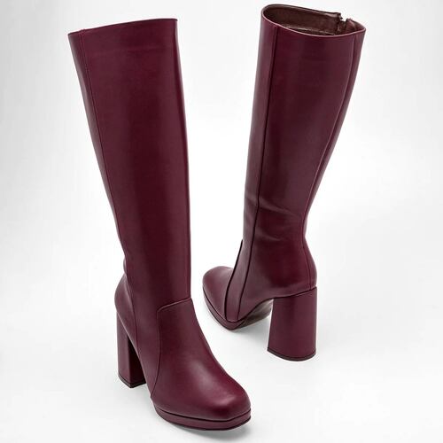 BOTA LARGA CON PLATAFORMA Pietro alessandro 5660 Color Vino PARA Mujer Tx7