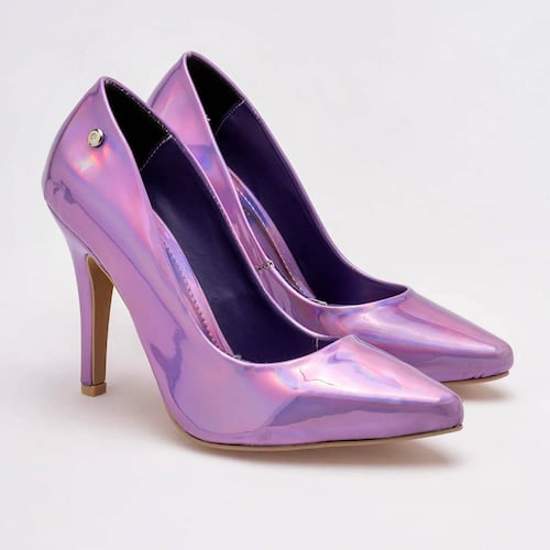 ZAPATILLA CHAROL TORNASOL DE PUNTA TACON AGUJA Moramora 114412141 Color Lila PARA Mujer Tx7