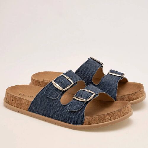 SANDALIA Via moda MEZCLILLA Color Azul PARA Mujer Tx7