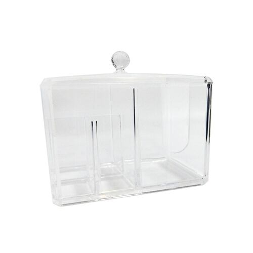 Caja de acrílico con tapa 4 divisiones 