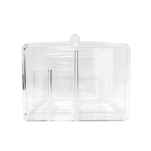 Caja de acrílico con tapa 4 divisiones 