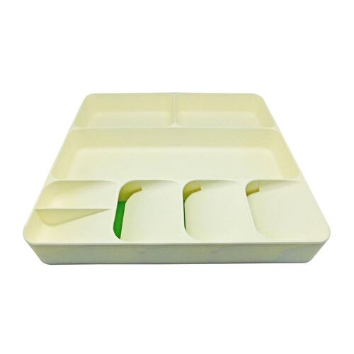 Organizador de cubiertos con 8 divisiones Blanco 