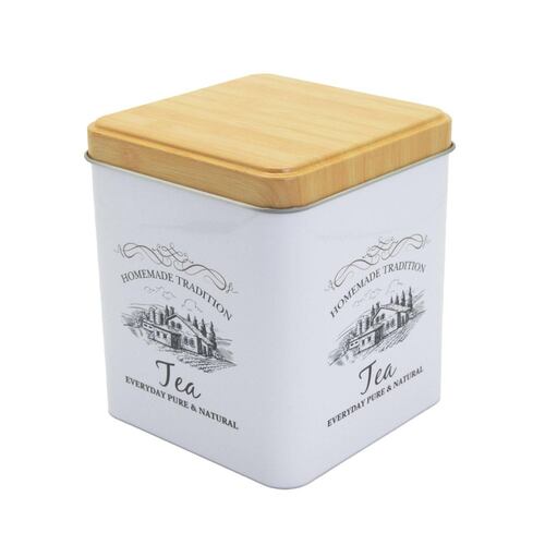 Recipiente de lata con tapa rectangular "Tea" 500 ml 