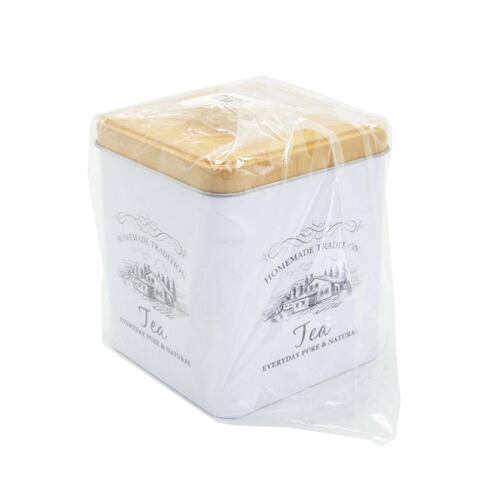 Recipiente de lata con tapa rectangular "Tea" 500 ml 