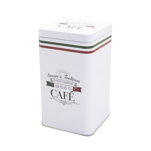 Recipiente de lata con tapa rectangular "CAFÉ" 1 L 