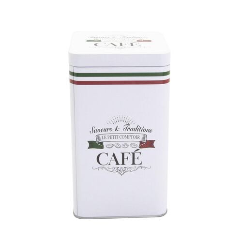 Recipiente de lata con tapa rectangular "CAFÉ" 1 L 