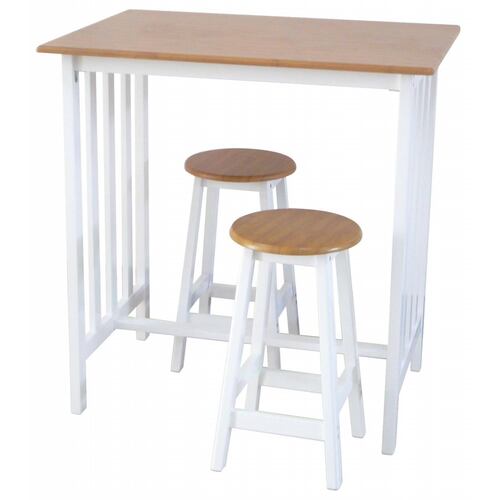 Barra Desayunador De Madera 2 Personas, Incluye Taburetes 