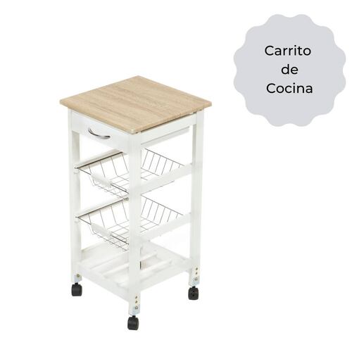 Carrito De Servicio Con Ruedas, 3 Niveles 