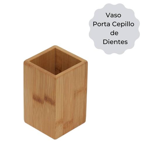 Vaso/Porta Cepillo De Dientes De Bambú 