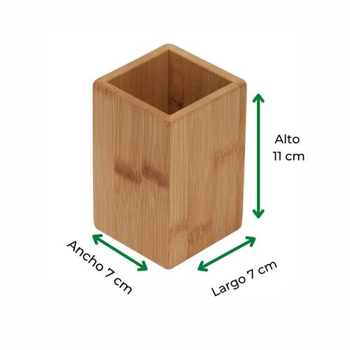 Vaso/Porta Cepillo De Dientes De Bambú 