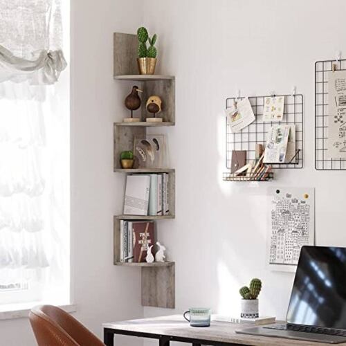 Estante Respisa Esquinero De Pared Zig Zag 5 Niveles