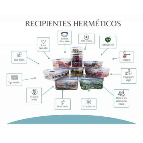 Set De 9 Recipientes Herméticos Good & Good De Polipropileno