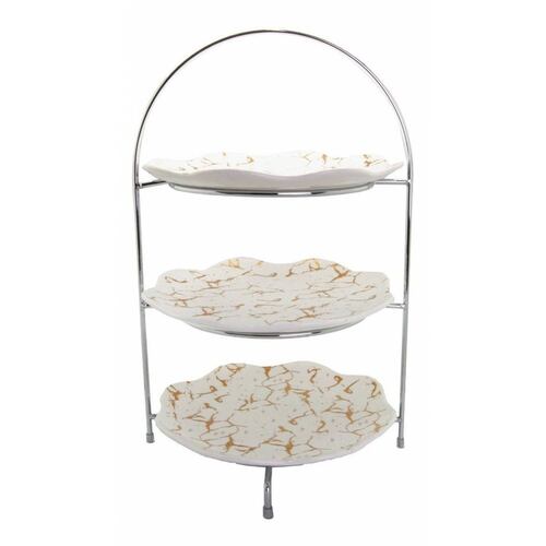 Base Para Cupcakes 3 Niveles Con Platones De Cerámica