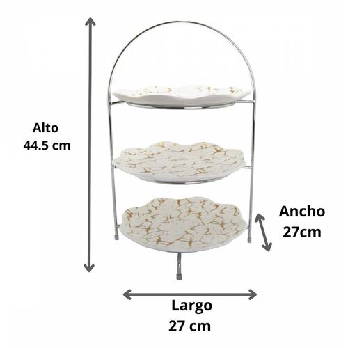 Base Para Cupcakes 3 Niveles Con Platones De Cerámica