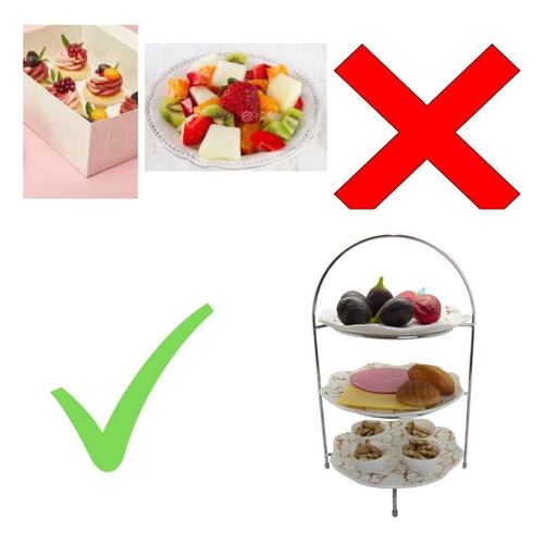 Base Para Cupcakes 3 Niveles Con Platones De Cerámica
