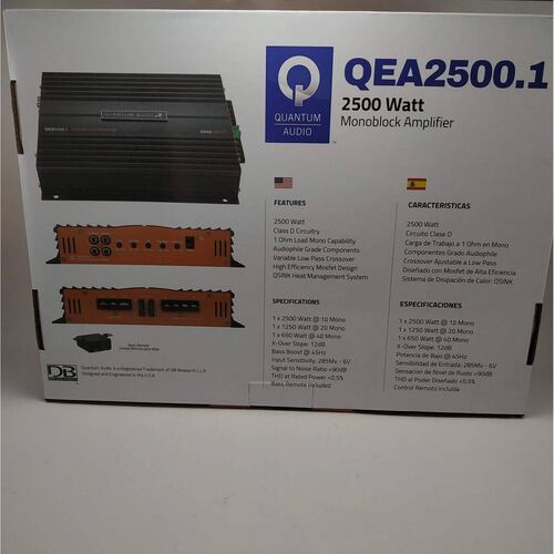 Amplificador Monoblock Quantum QEA2500.1 2500 Watts Clase D 1 Ohm QEA Series .