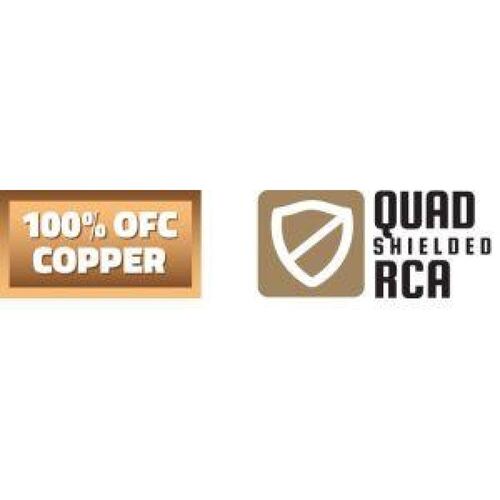 Cable RCA Blindaje Cuádruple DB Link MG9 9 pies 2.74 metros 100% Cobre Maxkore Series 