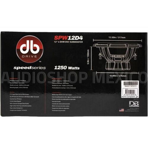 Subwoofer DB Drive SPW12D4 12 PLG 1250W Speed Series