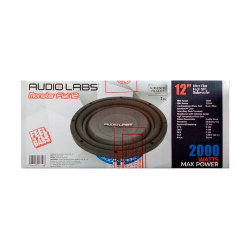 Subwoofer Ultra Plano SPL Audio Labs MONSTER FLAT 12 2000 Watts 12 Pulgadas 2 + 2 Ohms 700 Watts RMS 