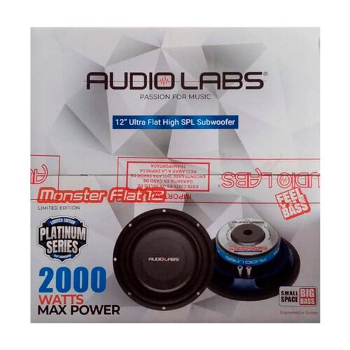 Subwoofer Ultra Plano SPL Audio Labs MONSTER FLAT 12 2000 Watts 12 Pulgadas 2 + 2 Ohms 700 Watts RMS 