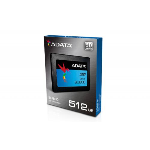 Unidad De Estado Solido ADATA Ultimate SU800 512GB, Ultimate SU800 - 2.5", 3D Nand, TLC, SATA 6Gb/s, (ASU800SS-512GT-C)
