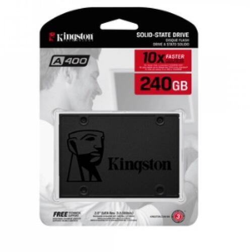 Unidad De Estado Solido Kingston Technology SSD A400 240GB, SATA III 6 Gbit/s, Lectura 500MB/s, Escritura 350MB/s, 2.5pulg, (SA400S37/240G)