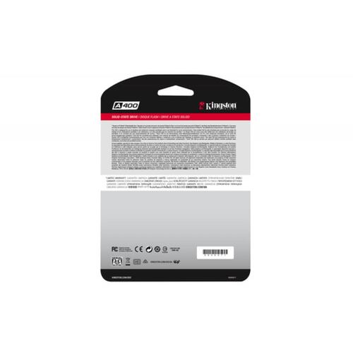 Unidad De Estado Solido Kingston Technology SSD A400 480GB, SATA III 6 Gbit/s, Lectura 500MB/s, Escritura 350MB/s, 2.5", (SA400S37/480G) sin adaptador