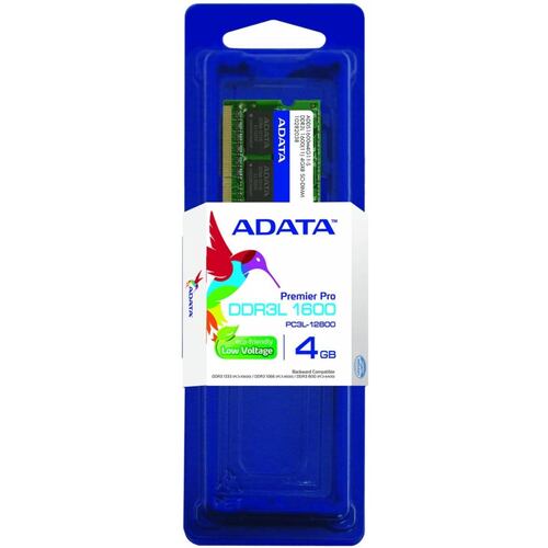 MEMORIA RAM SODIMM ADATA 4GB 1600MHZ DDR3L Low voltage