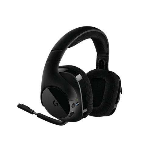 Diadema Gaming Inalambrica Logitech G533, DTS 7.1ch, Bateria Recargable, Hasta 15hrs, Microfono, alcance 15m, Color Negro, Adaptador Usb, (981-000633)