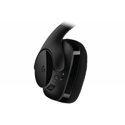 Diadema Gaming Inalambrica Logitech G533, DTS 7.1ch, Bateria Recargable, Hasta 15hrs, Microfono, alcance 15m, Color Negro, Adaptador Usb, (981-000633)