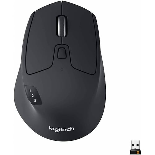 Mouse Logitech Óptico M720 Triathlon (910-004790), Número de botones 8, Bluetooth, USB, 1000DPI, controla hasta 3 dispositivos, Negro