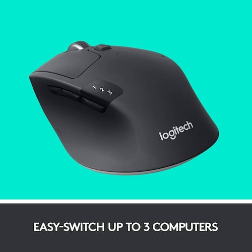 Mouse Logitech Óptico M720 Triathlon (910-004790), Número de botones 8, Bluetooth, USB, 1000DPI, controla hasta 3 dispositivos, Negro