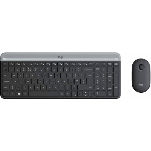 Kit de Teclado Mouse Inálambrico Logitech Slim MK470, Estilo Minimalista, Silenciosos, Color Negro, (920-009266)