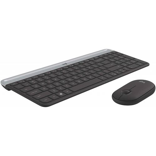 Kit de Teclado Mouse Inálambrico Logitech Slim MK470, Estilo Minimalista, Silenciosos, Color Negro, (920-009266)