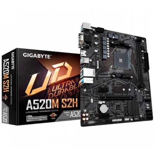 Tarjeta Madre Gigabyte A520M S2H, AMD AM4, 3rd Gen Ryzen, 2xDDR4, 4xSata, 1xM.2, 2xPCIe 3.0x16, 1xHDMI, 1xDVI