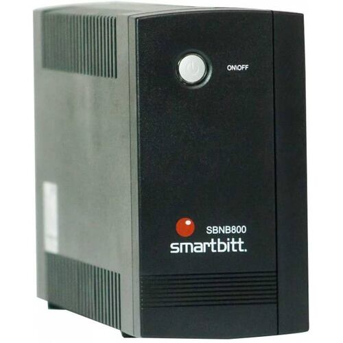 No Break Smartbitt SBNB800 800VA, 400W, 6 contactos, 110 V, 50/60 Hz, 4 ms, LED, 40 dB, Negro