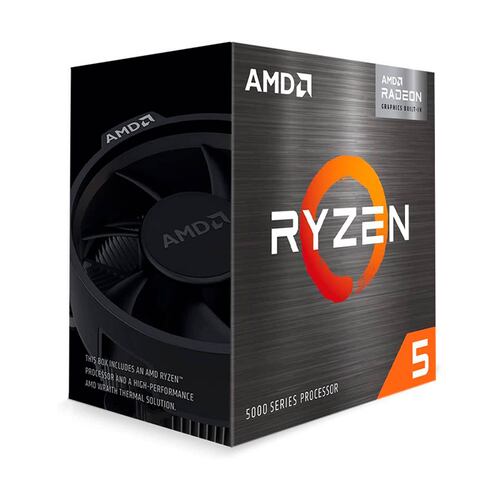 Procesador AMD Ryzen 5 5600G, Skt AM4, Max Boost 4.4GHz, Base 3.9GHz, Incluye Graficos, Frecuencia de Graficos 1900GHz, (100-100000252BOX)