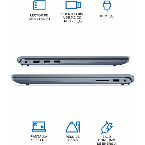 Laptop Dell (D90) Inspiron 15-3511 15.6" Intel Core i7 1165G7 Disco duro 256 GB SSD Ram 8 GB Windows 11 Home Color Azul