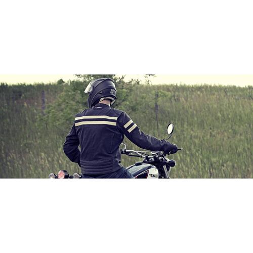 Chamarra Joe Rocket Moto Rocket 67 Híbrida Algodón / Piel - Negro 