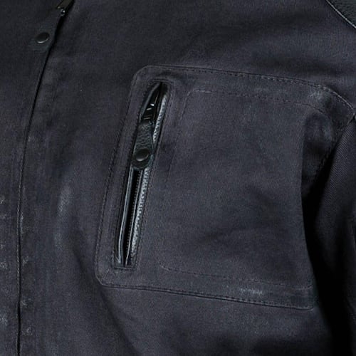 Chamarra Joe Rocket Moto Rocket 67 Híbrida Algodón / Piel - Negro 