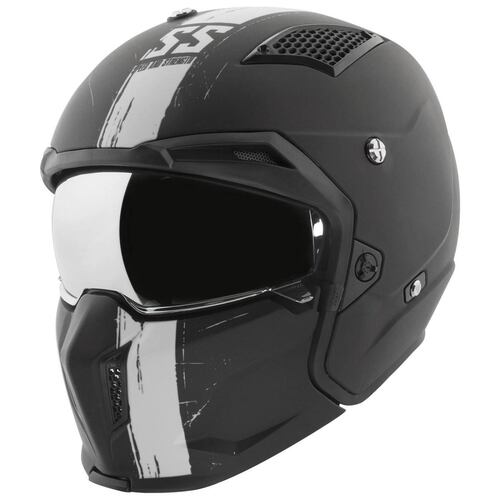 Casco Speed & Strength Ss2400 WHT 3 N 1 Abierto 3/4 Integral 