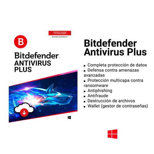 Bitdefender Antivirus Plus 1 Usuario, 3 Años