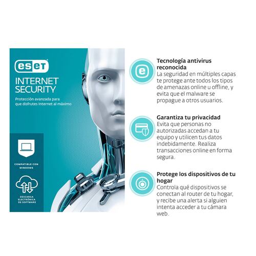 Antivirus ESET Internet Security 7 Lic 2 Años
