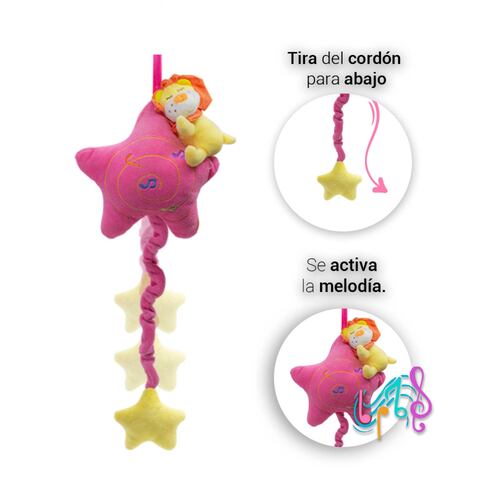 Sonaja de Estrella Rosa Tela Peluche Ultra Suave Hipoalergénico