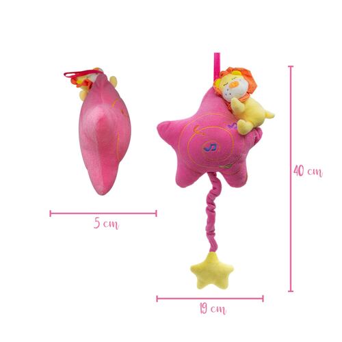 Sonaja de Estrella Rosa Tela Peluche Ultra Suave Hipoalergénico