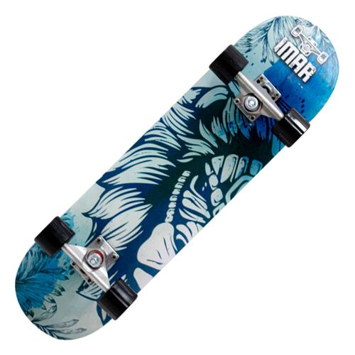 PATINETA SKATEBOARD Clásica León Tabla Madera Juvenil Llantas Resistentes De Gel