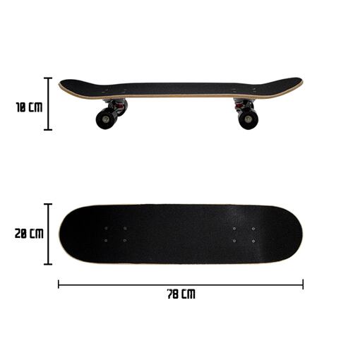 PATINETA SKATEBOARD Clásica León Tabla Madera Juvenil Llantas Resistentes De Gel