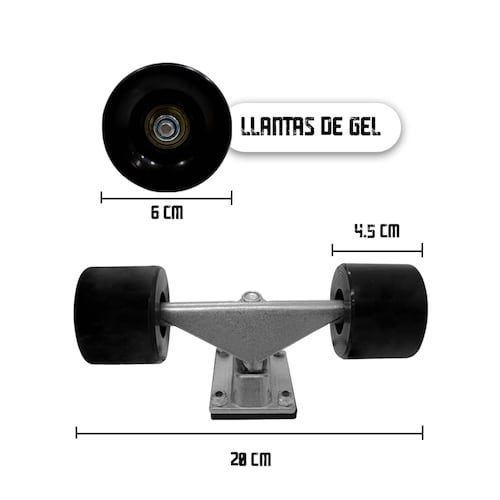 PATINETA SKATEBOARD Clásica León Tabla Madera Juvenil Llantas Resistentes De Gel