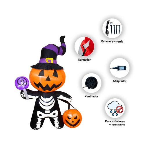 Inflable De Halloween Fantasma Calabaza Decorativo Exterior