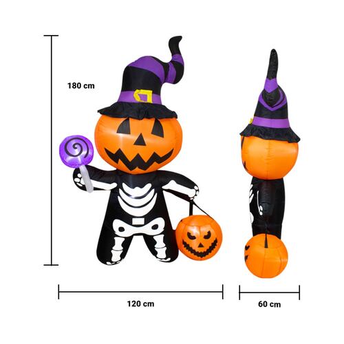 Inflable De Halloween Fantasma Calabaza Decorativo Exterior
